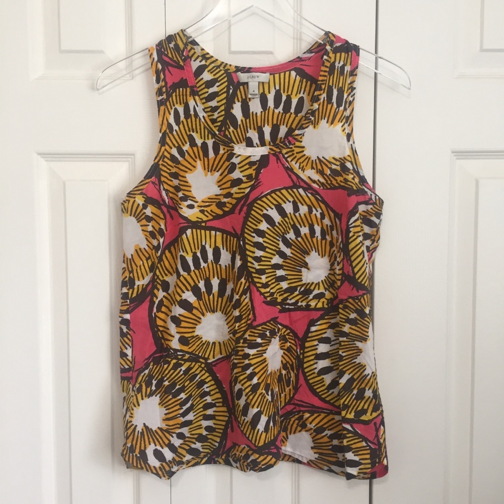 J. Crew | Bright Abstract Floral Sleeveless Top